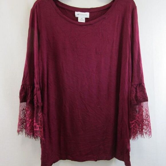🆕Liz Claiborne Burgundy Passion Blouse Size M NWT - Picture 1 of 5